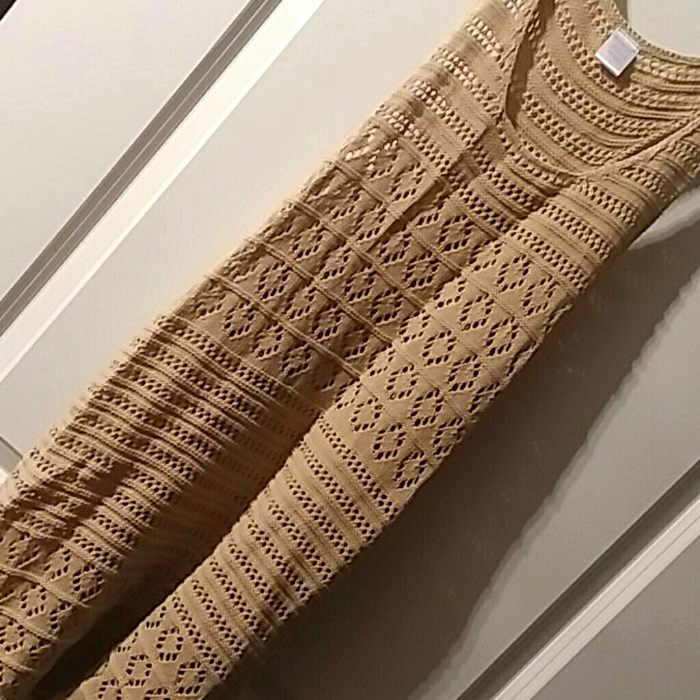 Ladies sz L tan 100%cotton dress